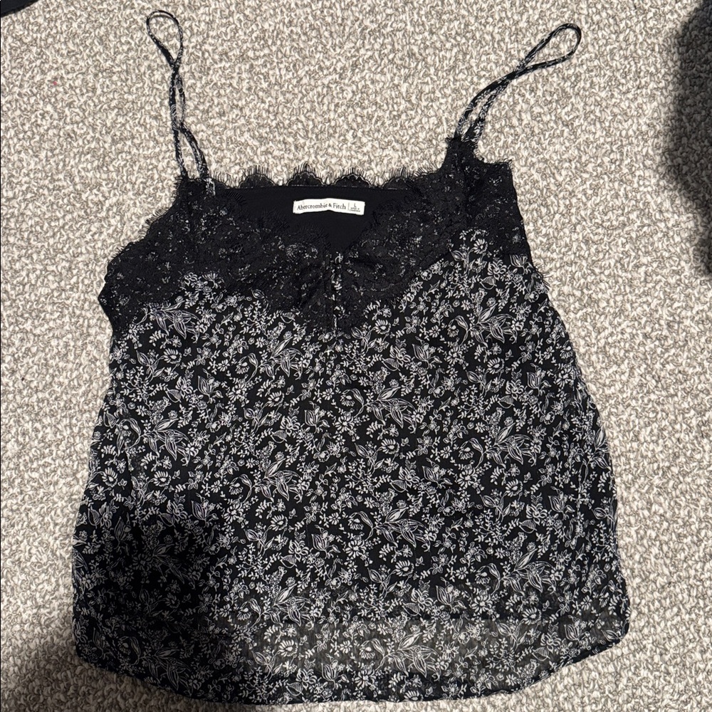 Black and White Lace Camisole